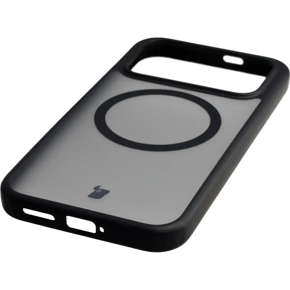 Etui z pierścieniem magnetycznym Bizon Case MatteO do Xiaomi POCO F8 Pro przydymione-czarne